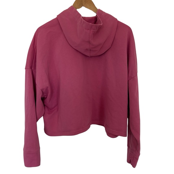 Under Armour Rival Terry Pink Cropped Hoodie XL Tape Logo EUC - Picture 3 of 8